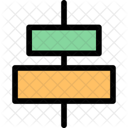 Center align Icon - Download in Colored Outline Style