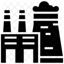 Centrale Electrique Usine Nucleaire Pollution Par Les Cheminees Icône