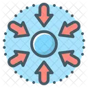 Centralizacion Centralizado Dentro Icono