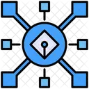 Centralizado Datos Ciberespacio Icono