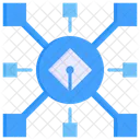 Centralizado Datos Ciberespacio Icono