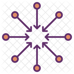 Centralized Management Icon - Download in Colored Outline Style