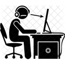 Centrarse En El Juego Jugador Computadora Icono