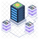 Servidores Conectados Alojamiento Compartido Centro De Datos Compartido Icono