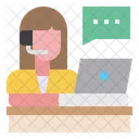 Servicio Al Cliente Soporte Mujer Icon