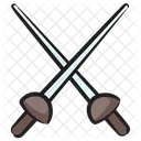 Esgrima Espadas Cruzadas Simbolo De Guerra Icon