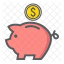 Cerdito Banco Dinero Icono