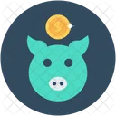 Cerdito Banco Dinero Icono