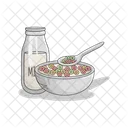 Cereal Bowl Milk Icon