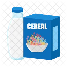 Cereal box and milk  Icon