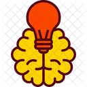 Cerebro Bombilla Creativo Icon