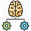 Cérebro ligado a engrenagens  Ícone
