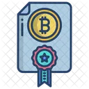 Bitcoin Certificado Certificado De Bitcoin Certificado Icono