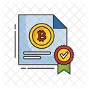 Certificado de criptomoneda  Icono