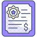 Certificado de acciones  Icono