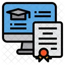 Certificado de graduação on-line  Ícone