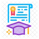 Certificado De Graduacion Educacion Diploma Icono