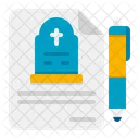 Certificado de permiso de entierro  Icono