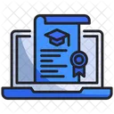 Certificado de diploma on-line  Ícone