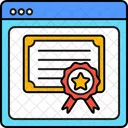 Certificado En Linea Educacion En Linea Aprendizaje En Linea Icono