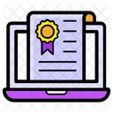 Premio En Linea Certificado En Linea Escritura Icono