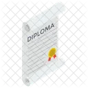 Certificado Escritura Diploma Ícone