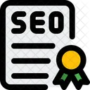 Certificado Seo Documento Seo Certificado Ícone