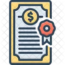 Certificate Shares Bond Paper Icon