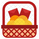 Ofrenda De Sacrificio De Canasta Ano Nuevo Chino Naranja Icono