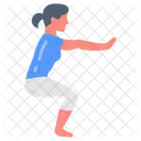 Chair Pose Resting Pose Sitting Position Icon