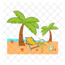 Chair with palm tree  Icon