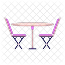 Table Chairs Cafe Table Setting Cafe Furniture Icon