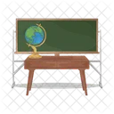 Chalkboard and globe  Icon