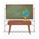 Chalkboard and globe  Icon