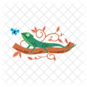 Chameleon Green Butterfly Icon