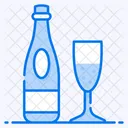 Champagne Alcohol Wine Bottle Icon