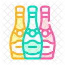 Champagne Bottles Color Icon