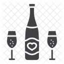 Bottle Champagne Glasses Icon