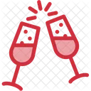 Champagne Glasses Holidays Icon