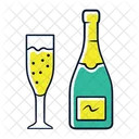 Champagne Uncorked Bottle Icon