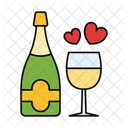 Champagne Valentine Love Icon
