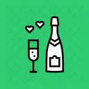 Champagne Love Heart Icon