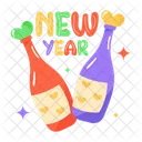 Champagne Bottles Wine Bottles New Year Icon