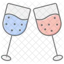 Champagne Glasses Lineal Color Icon Icon