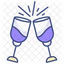 Champagne Glasses Cheers Drink Icon