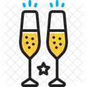 Champagne Glasses Toast Drunk Icon