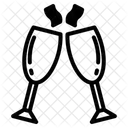 Champagne Glasses Toasting  Icon