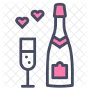 Champagne Love Heart Icon