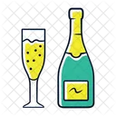 Champagne Uncorked Bottle Icon