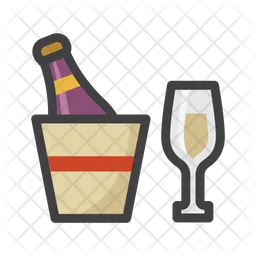 Champagne with glasses  Icon